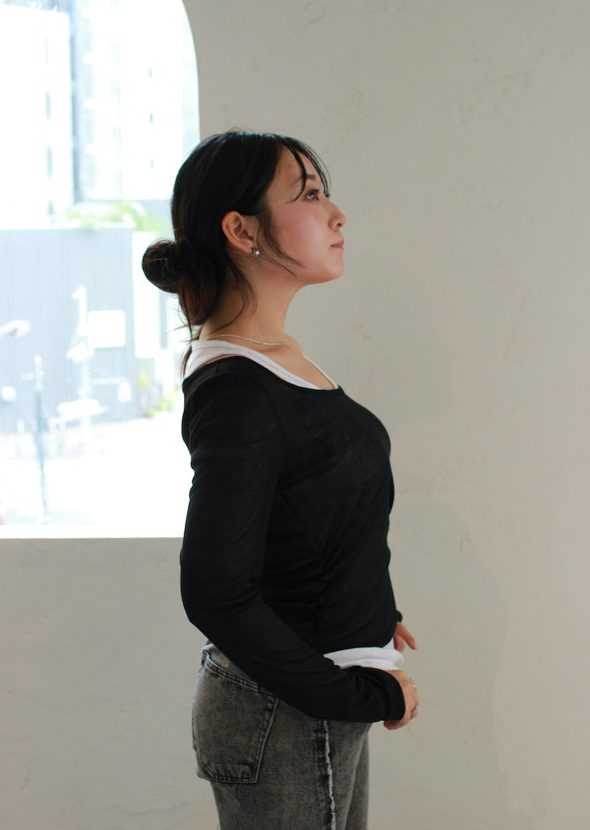 ロングスリーブレイヤードトップス