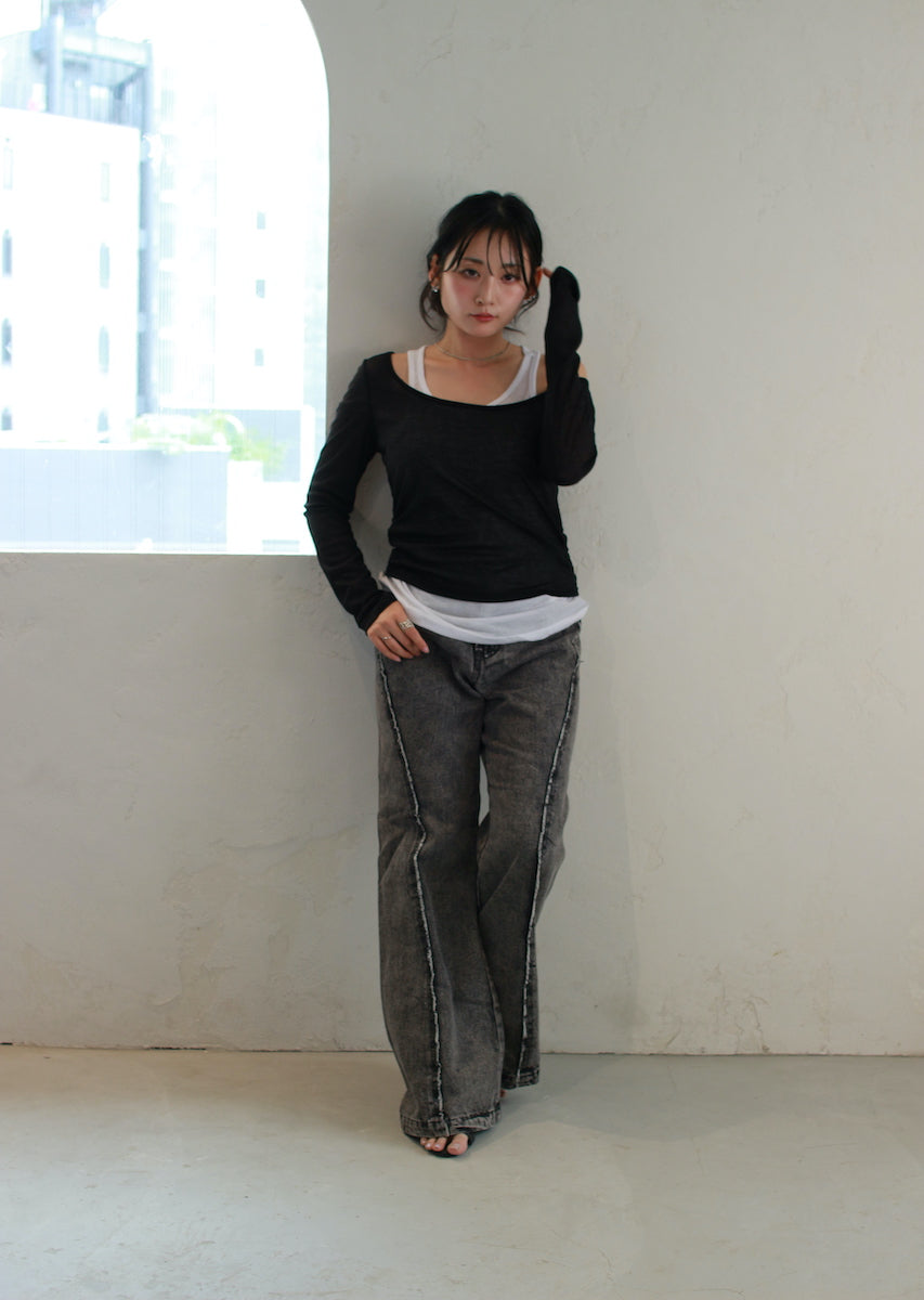 ロングスリーブレイヤードトップス