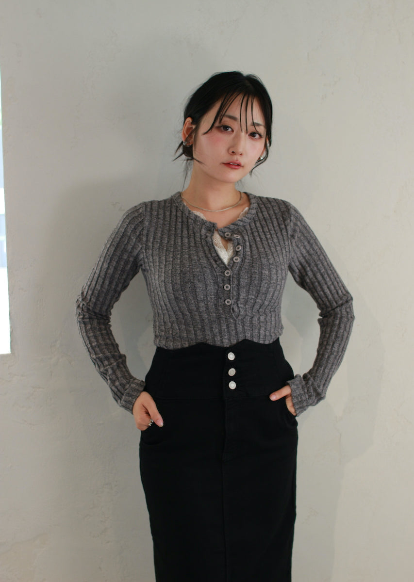 フェイクレースキャミ付トップス