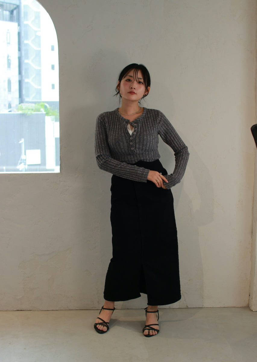 フェイクレースキャミ付トップス