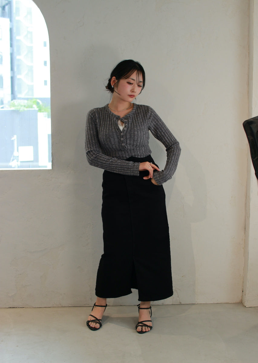 フェイクレースキャミ付トップス