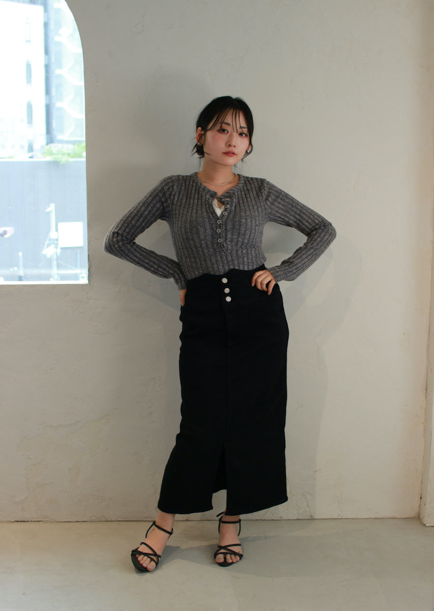 フェイクレースキャミ付トップス