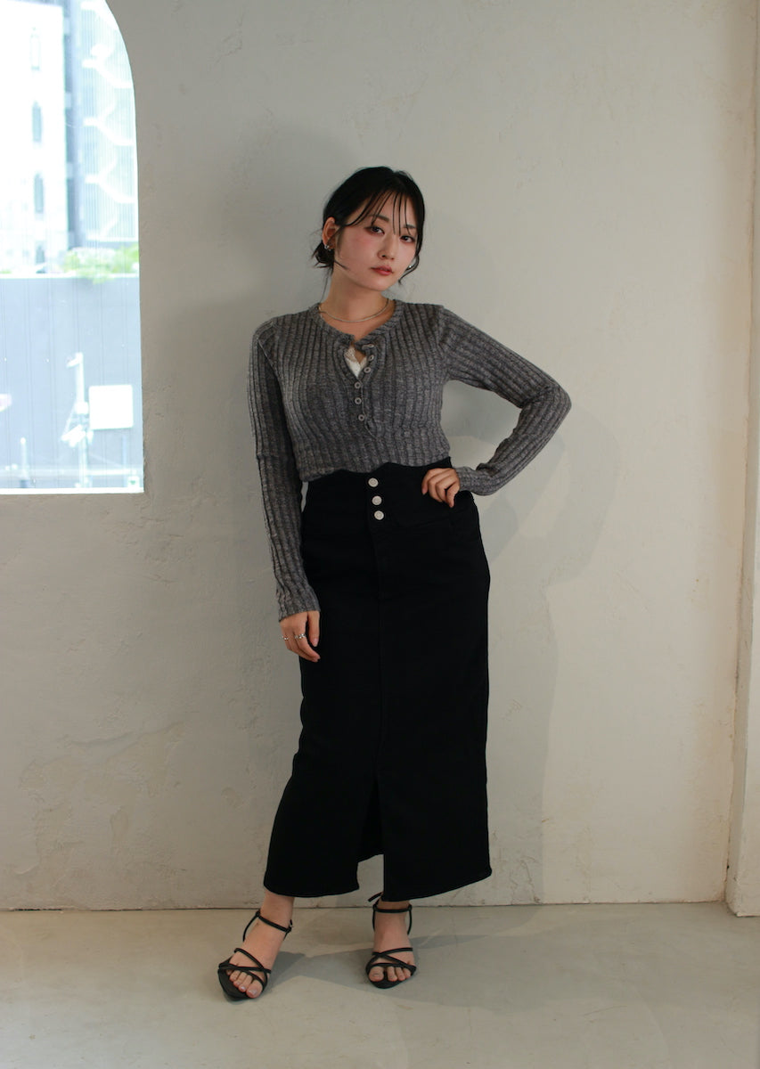 フェイクレースキャミ付トップス