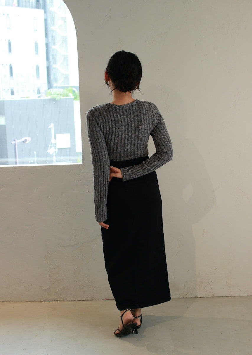 フェイクレースキャミ付トップス