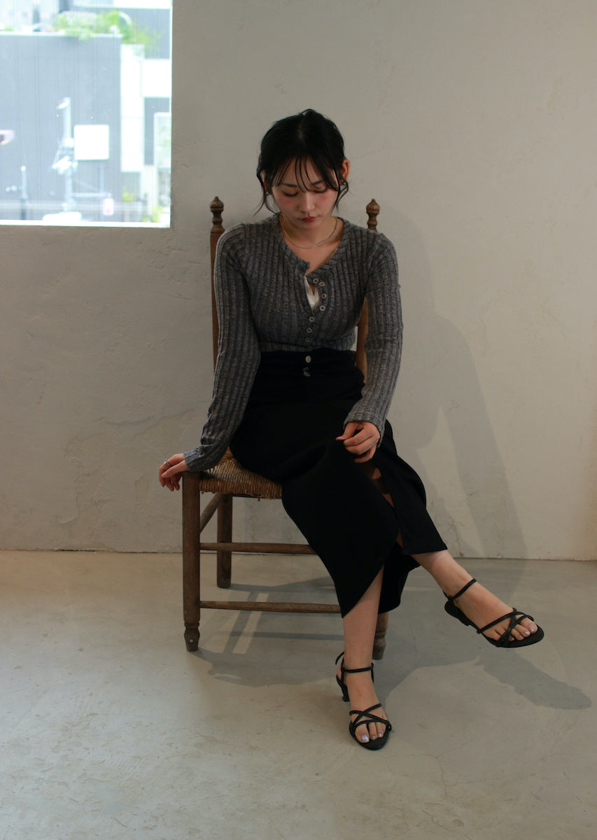 フェイクレースキャミ付トップス