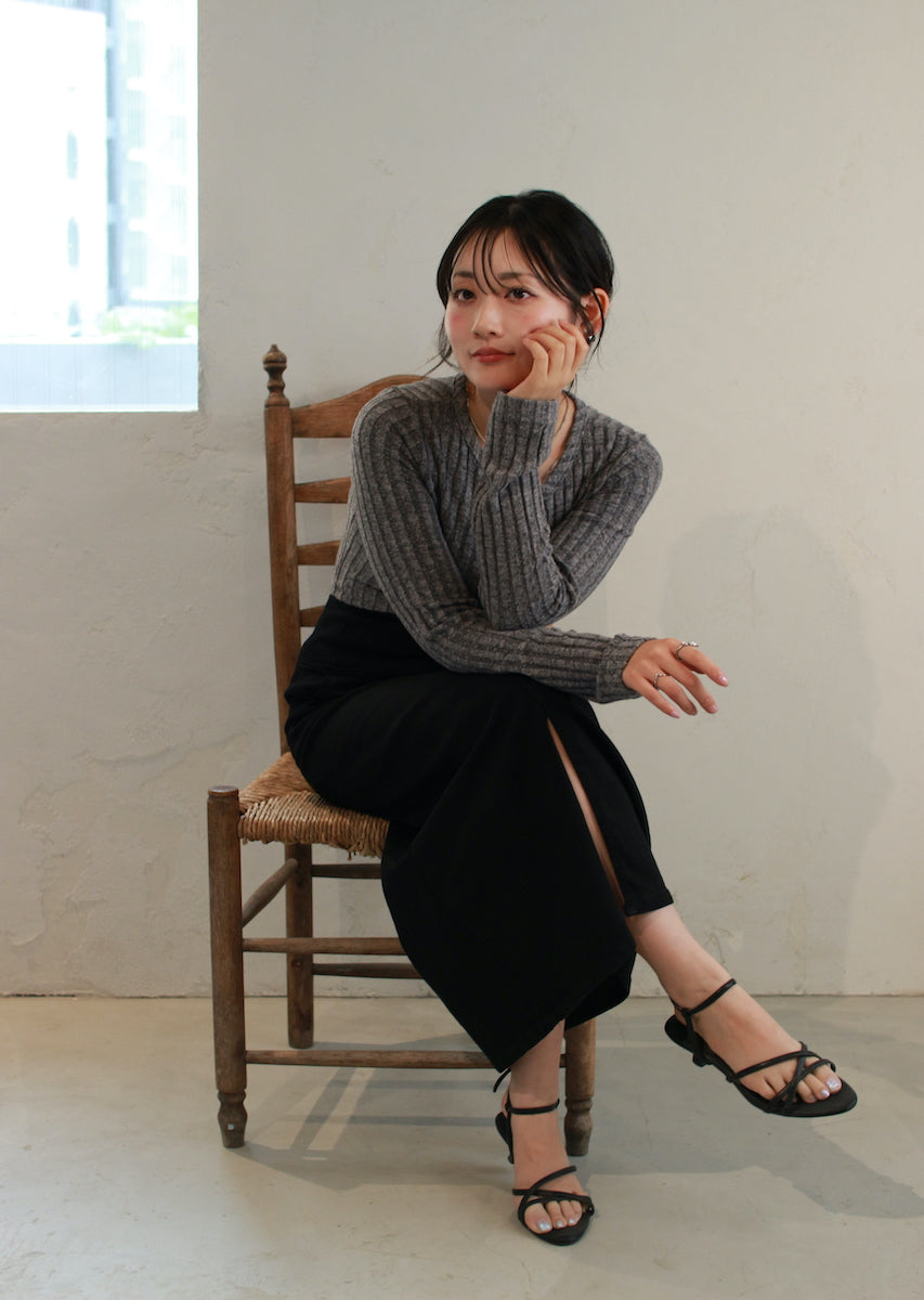 フェイクレースキャミ付トップス