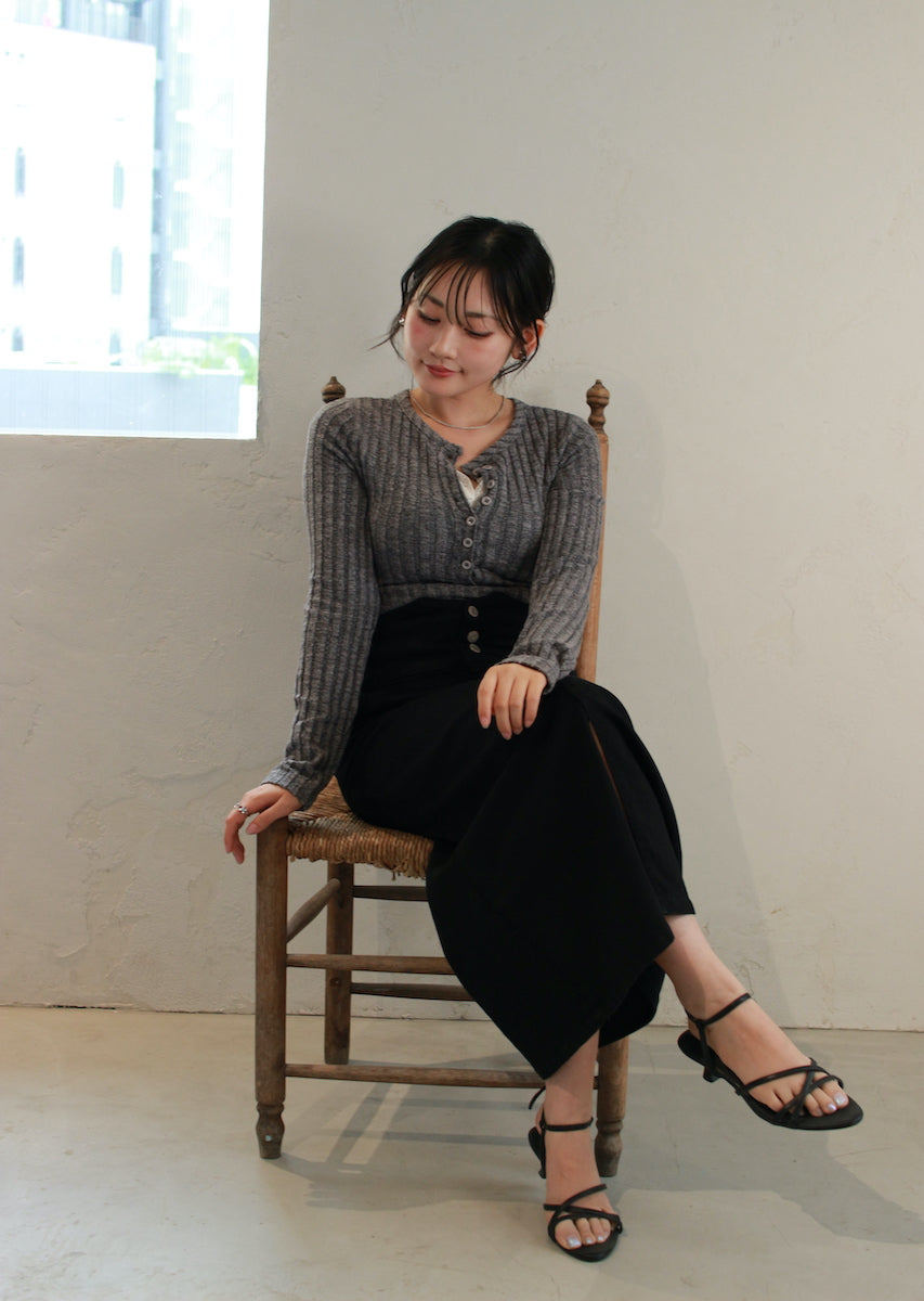 フェイクレースキャミ付トップス