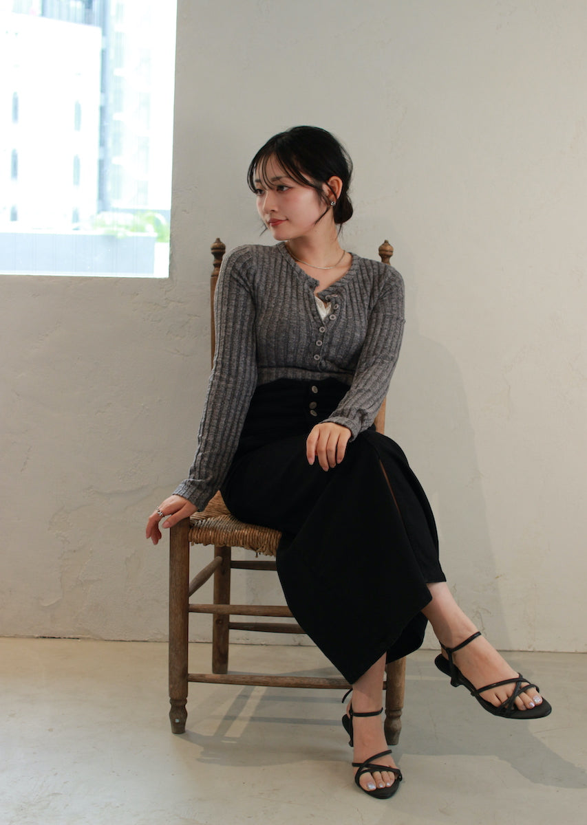 フェイクレースキャミ付トップス