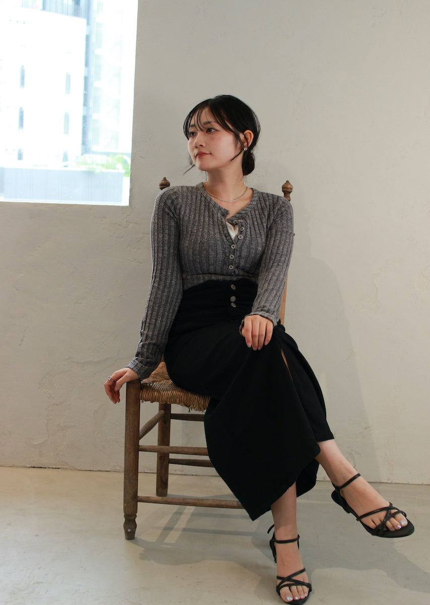 フェイクレースキャミ付トップス