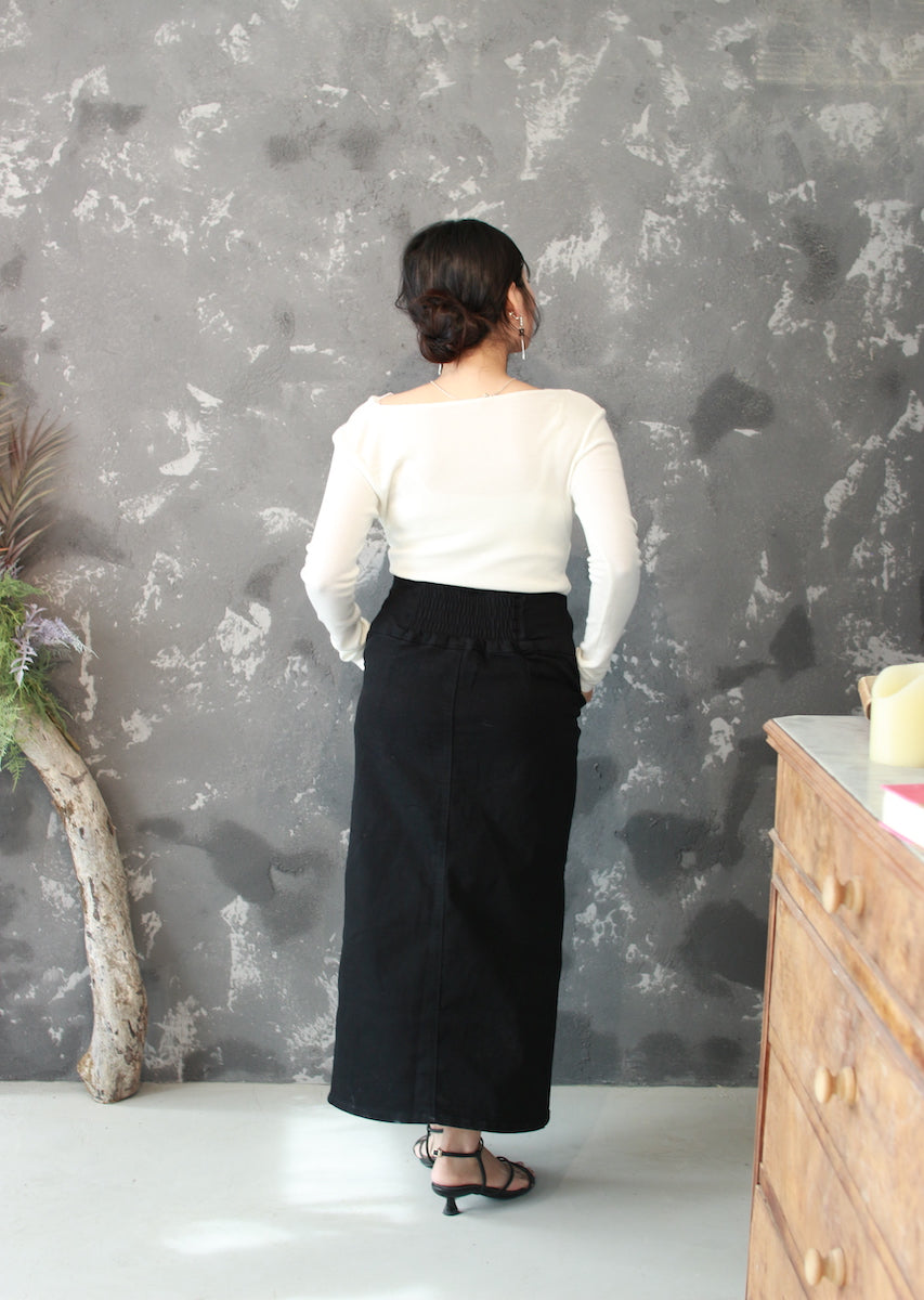 ドレープネックニットトップス