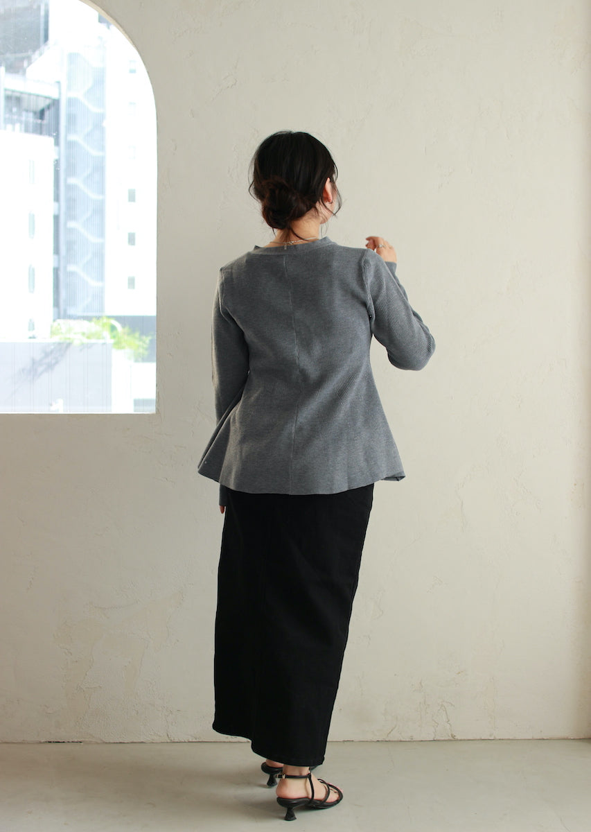 ペプラムニットカーディガン