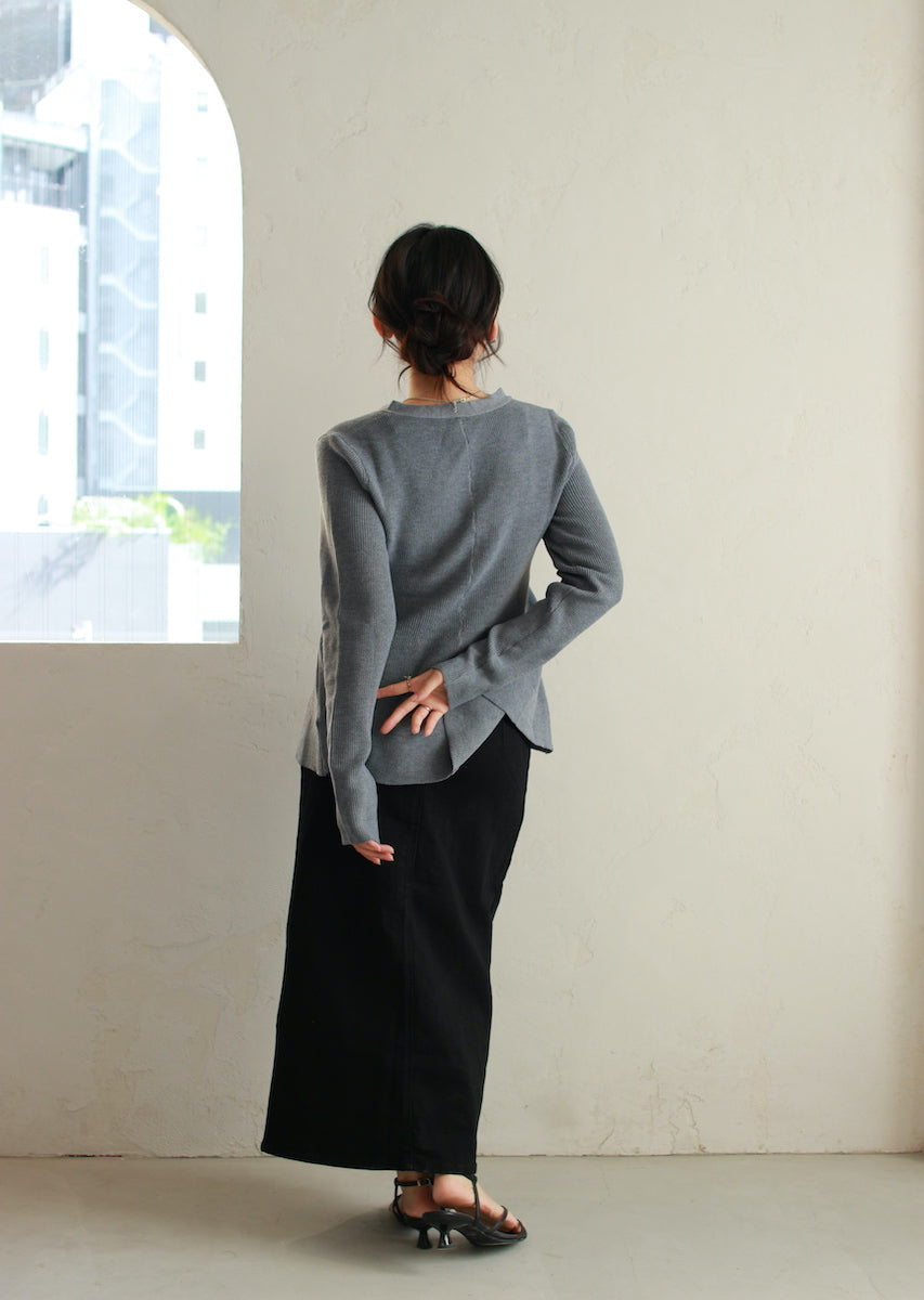 ペプラムニットカーディガン