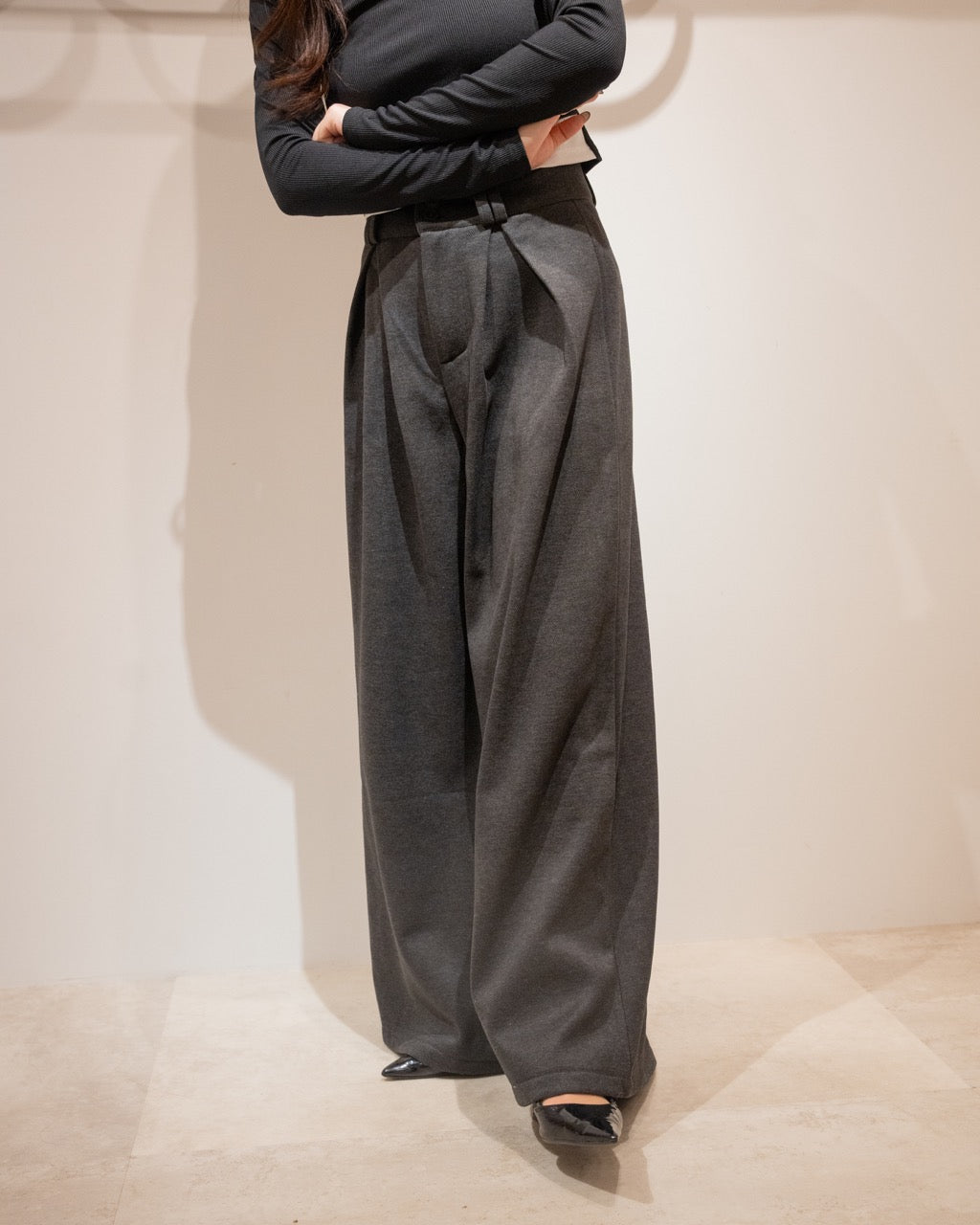 ワンボックスタックワイドパンツ