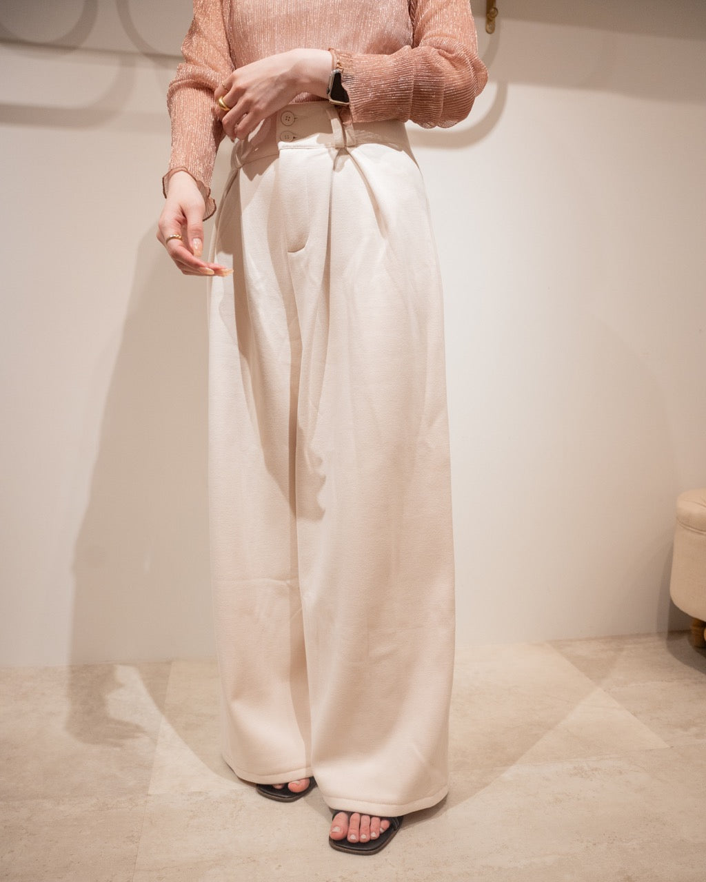 ワンボックスタックワイドパンツ